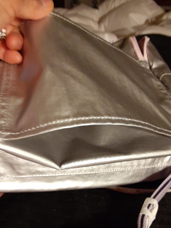 NWT Kipling Kichilu Lunch Bag Silver Metallic with Pale Pink Trim - Picture 15 of 16